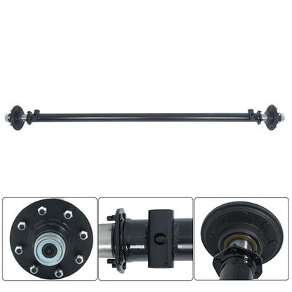 Thomletha 8 Lug 6.5 Inch Trailer Axle 95 Inch Hub Face 80 Inch Spring Center 7000Lbs Capacity