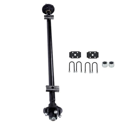 Thomletha Trailer Axle 2000 lbs Axle Beam 4 Lug Trailer Axle 49 inch Hub Face 38 inch Spring Center