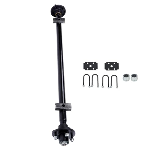 Thomletha Trailer Axle 2000 lbs Axle Beam 4 Lug Trailer Axle 49 inch Hub Face 38 inch Spring Center