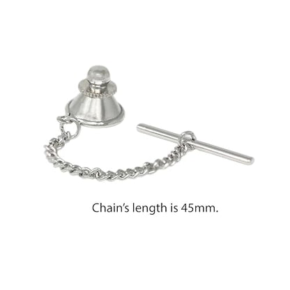Men’s Tie Tack Tie Pin with Chain – Classic Lapel Pin Accessory for Dress Shirts, Suits & Formal Wear (Dinosaur Skeleton)
