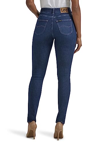 Lee Womens Ultra Lux Comfort with Flex Motion High Rise Skinny Jeans, Deepest Dark, 16 US