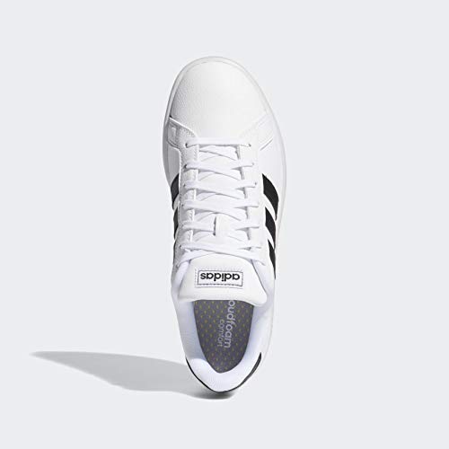 adidas Women's Grand Court Shoe, White/Black/White, 8.5