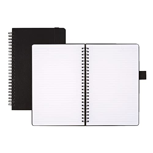 Office Depot® Brand Hard Cover Premium Business Notebook, Junior, 5 1/2" x 8 1/2", 1 Subject, Narrow Ruled, 120 Pages (60 Sheets), Black