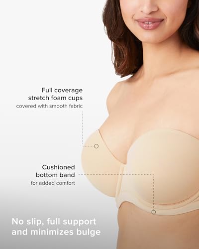 Wacoal Red Carpet Full-Busted Strapless Bra 854119 Natural Nude 34DDD
