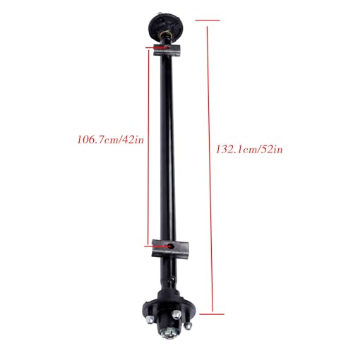 Thomletha Trailer Axle 2000 lbs Axle Beam 4 Lug Trailer Axle 52 inch Hub Face 42 inch Spring Center
