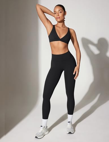 INGIA Womens High Waisted No Front Seam Lounge Yoga Legging 25" Workout Tummy Control Gym Yoga Pants Black Small