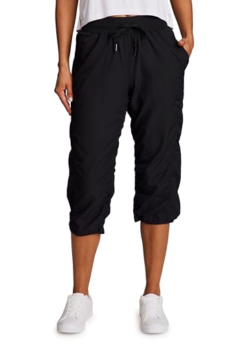 RBX Active Capri Pants for Women Joggers Stretch Lightweight Women’s Casual Pant Jet Black M