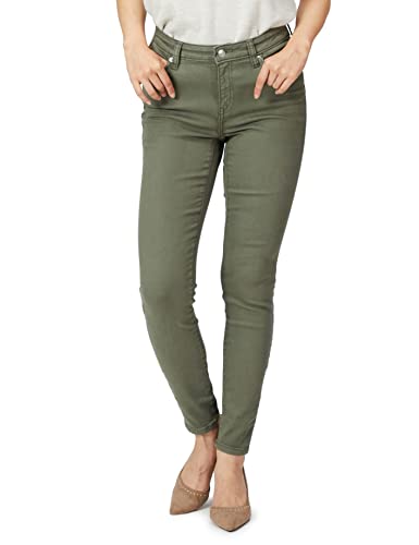 Amazon Essentials Women's Mid-Rise Stretchy Skinny Jeans, Light Olive, 10