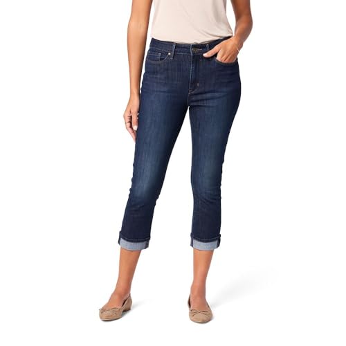 Levi Strauss Signature Gold Women's Mid-Rise Slim Fit Capris (Available in Plus), Dark Orbit, 14