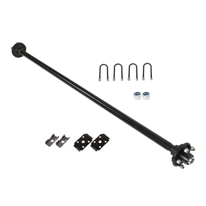 Thomletha Trailer Axle 2000 lbs Axle Beam 5 Lug Trailer Axle 72 inch Hub Face 58 inch Spring Center