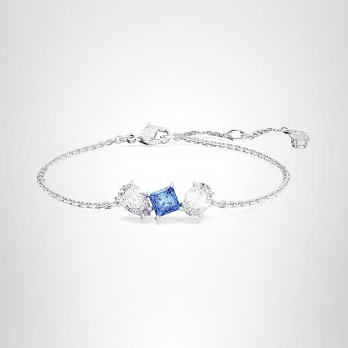 Swarovski Mesmera Bracelet, Blue and Clear Mixed-Cut Stones in a Rhodium Finished Setting, Part of the Mesmera Collection