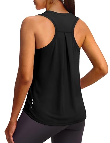 XIEERDUO Womens Workout Tops Fitness Clothing Breathable Sleeveless Activewear Gym Shirts Woman Black XL