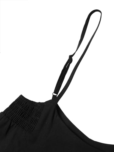 YOINS Women's Suspender Skirts Basic High Waist Versatile Flared Skater Skirt A-Black XXL