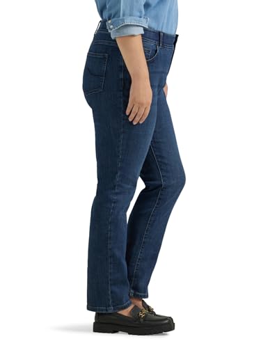 Lee Women's Plus Size Ultra Lux Comfort with Flex Motion Straight Leg Jean Royal Chakra 24W Medium