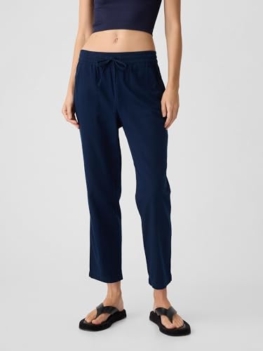 GAP Womens Easy Straight Pull-on Pants, True Indigo 340, Medium Tall US