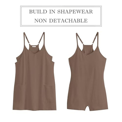ANRABESS Women Athletic Dress Summer Tennis Workout Active Sports Mini Romper Dress Built in Shorts Travel Vacation Clothes Coffee Large