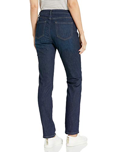 Amazon Essentials Women's Mid Rise Slim Straight Jean, Dark Wash, 12