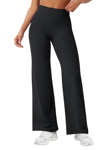 YEOREO Workout Leggings Womens No Front Seam Straight Leggings 29" High Waist Buttery Eddiy Gym Yoga Pants Black M