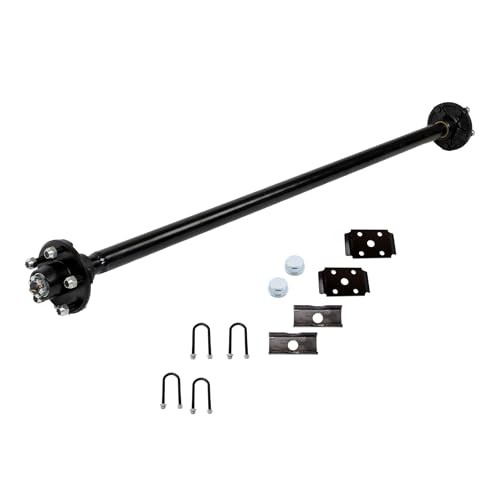 Thomletha Trailer Axle 2000 lbs Axle Beam 5 Lug Trailer Axle 60 inch Hub Face 46 inch Spring Center