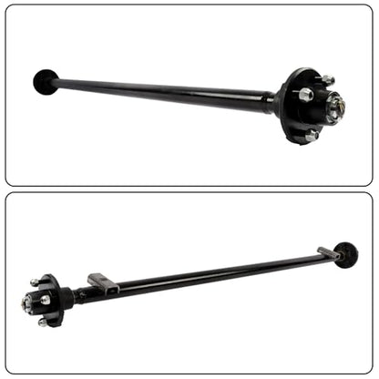 Thomletha Trailer Axle 2000 lbs Axle Beam 4 Lug Trailer Axle 61 inch Hub Face 46 inch Spring Center