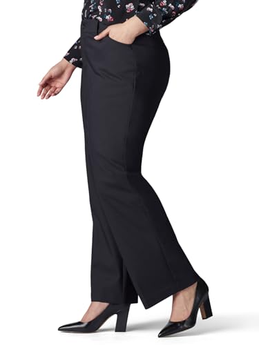 Lee Women's Plus Size Ultra Lux Comfort with Flex Motion Trouser Pant Black 18W Medium, 18, 48551