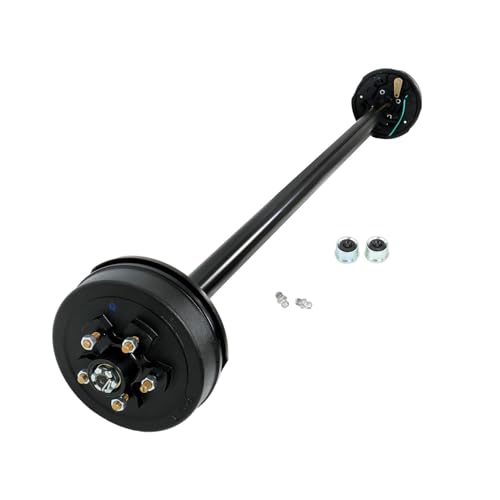 labwork 3500Lbs 5 Lug Electric Brake Trailer Axle 89 Inch Hub Face 74 Inch Spring Center 5 x 4.5 Bolts for Light Duty Trailers