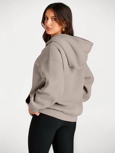 Trendy Queen Womens Oversized Hoodies Fleece Sweatshirts Fall Fashion Pullover Sweaters Winter Clothes CoffeeGrey XL