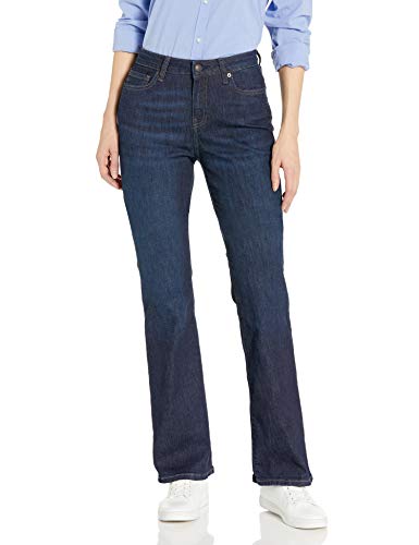 Amazon Essentials Women's Mid-Rise Stretchy Slim Bootcut Jeans, Dark Wash, 4 Short