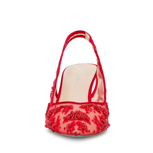 Betsey Johnson Women's Nikki Pump, Red, 7.5