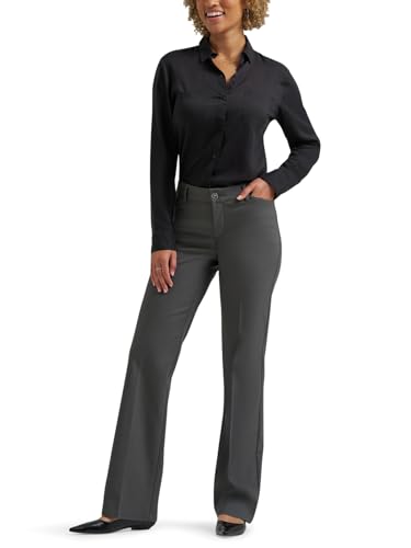 Lee Women's Ultra Lux Comfort with Flex Motion Trouser Pant, Static Gray, 10