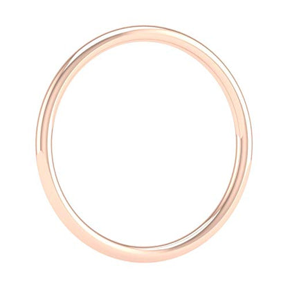 14K Rose Gold 1.5mm Plain Wedding Band (Ring Size 5.75)