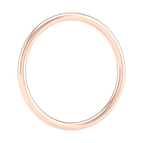 14K Rose Gold 1.5mm Plain Wedding Band (Ring Size 5.75)