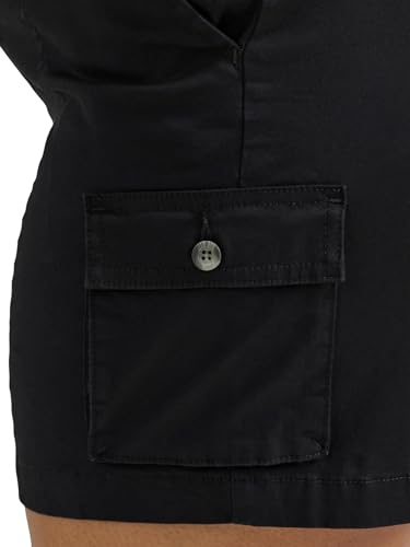 Lee Women's Ultra Lux Comfort with Flex-to-Go Cargo Short Union-All Black 16