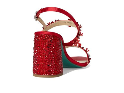 Betsey Johnson Women's SB-Drue Heeled Sandal, Red, 8
