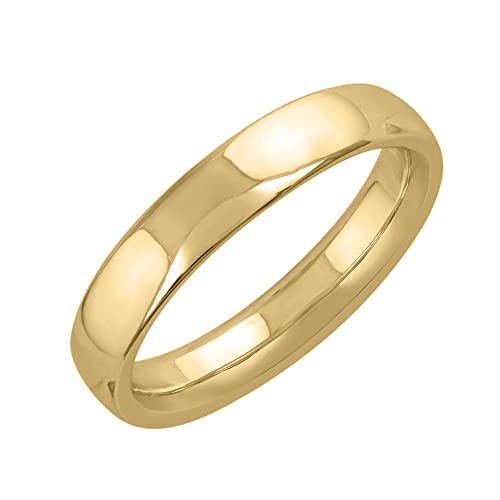 14K Yellow Gold 4mm Plain Wedding Band (Ring Size 11.25)