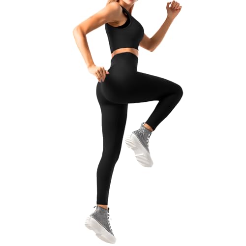 Fawarior High Waisted Leggings for Women, Buttery Soft Workout Yoga Leggings Black LXL