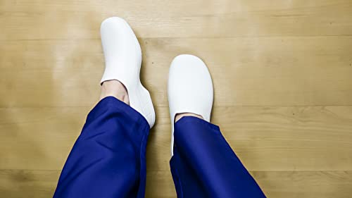 Sticky SSW-US-BCA-8 Nursing Shoes Women - Chefs - Kitchen - Nurses - Clogs for Work - Waterproof Non Slip (White, 8)