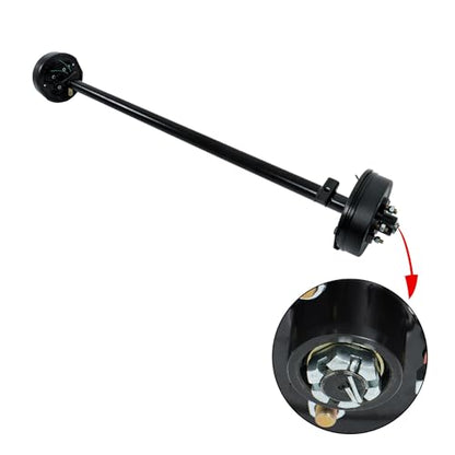 Thomletha 3500lbs Capacity Trailer Electric Brake Axle 5 Lug-4.5 inch Trailer Axle 73 inch Hub Face 58 inch Spring Center