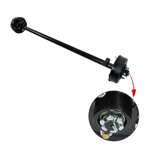Thomletha 3500lbs Capacity Trailer Electric Brake Axle 5 Lug-4.5 inch Trailer Axle 73 inch Hub Face 58 inch Spring Center