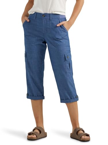 Lee Women's Ultra Lux Comfort with Flex-to-Go Cargo Capri Pant Chambray 12
