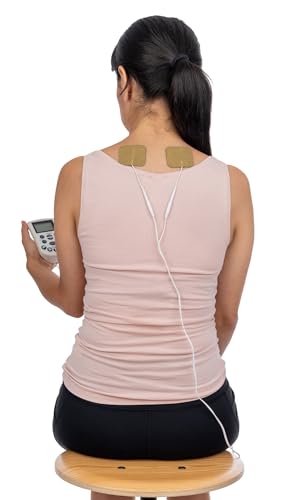 Discount TENS Brand - Premium Replacement Electrodes Compatible with TENS 7000 – 20 Pack (2"x2" Self-Adhesive Wired Pads), Durable Reusable TENS Unit Electrode Pads with 2mm Pin Connector