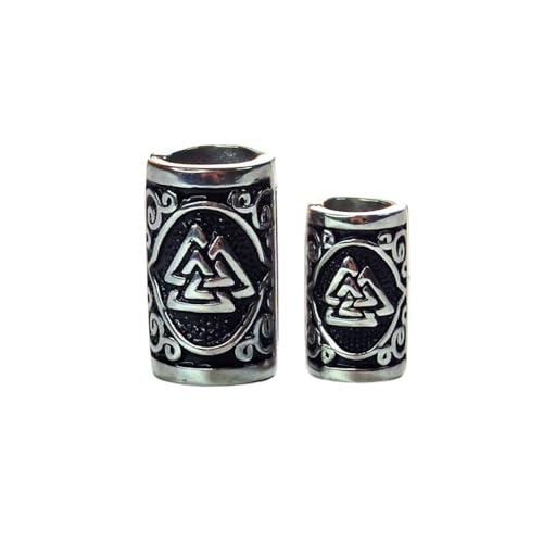 VALHALLA Valknut Hair Beads Opener Viking Beard Bead 316L Steel Silver Stainless Steel Large, Stainless Steel (Extra Large)