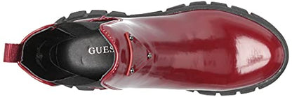 GUESS Women's Hestia Combat Boot, Red, 8.5