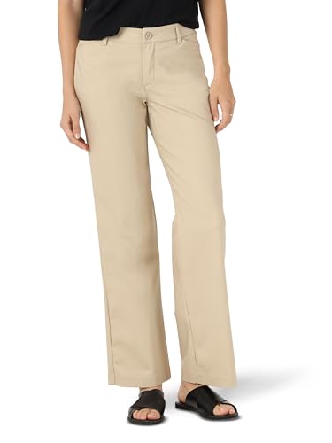 Lee Women's Ultra Lux Comfort with Flex Motion Trouser Pant Bungalow Khaki 16 Short
