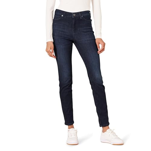 Amazon Essentials Women's Mid-Rise Stretchy Skinny Jeans, Dark Wash, 16