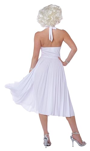 White Halter Dress Costume - Vintage Hollywood Glamour Outfit for Women