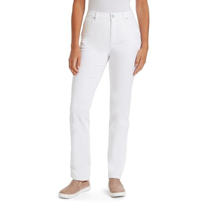 Gloria VanderbiltWomen'sAmanda Classic High Rise Tapered Jean Petite, Vintage White, 10 Petite