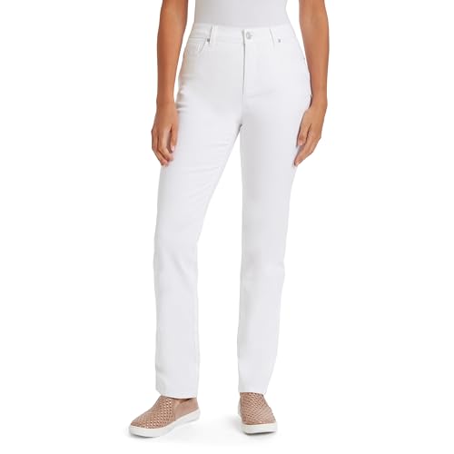 Gloria VanderbiltWomen'sAmanda Classic High Rise Tapered Jean Petite, Vintage White, 10 Petite