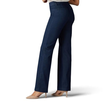 Lee Women's Ultra Lux Comfort with Flex Motion Trouser Pant Indigo Rinse 14 Medium