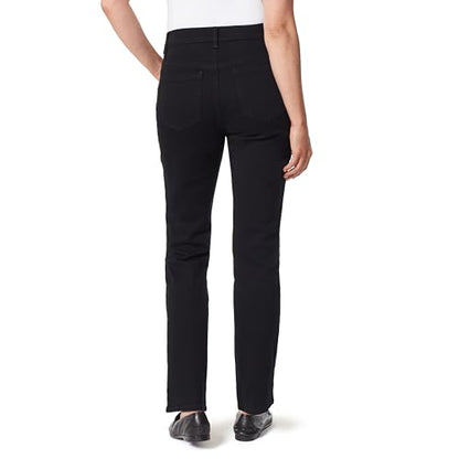 Gloria Vanderbilt Women's Amanda Classic High Rise Tapered Jean Standard, Black, 10